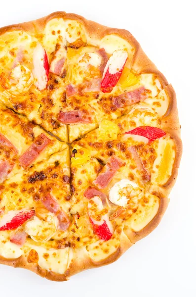 Pizza sobre blanco — Foto de Stock