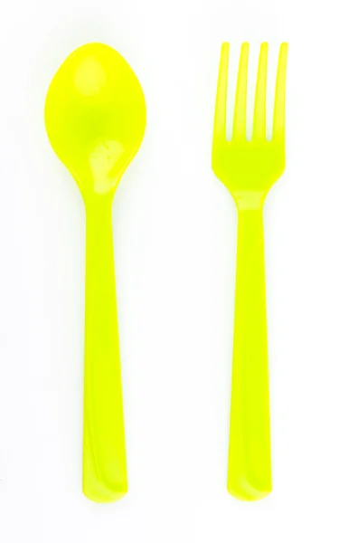 Color spoon and fork — Stock Photo, Image