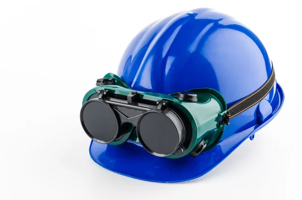 Safety helmet and goggles — Stock Photo, Image