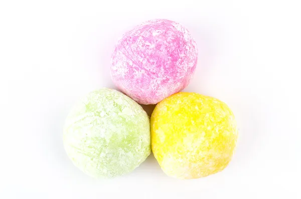 Mochi op wit — Stockfoto