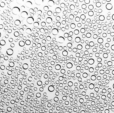 siyah ve beyaz olarak su damlaları