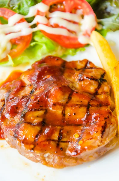 Barbecue grilled pork steak — Stock Photo, Image