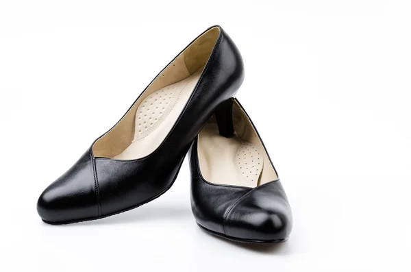 Leather black shoes — Stock Photo, Image