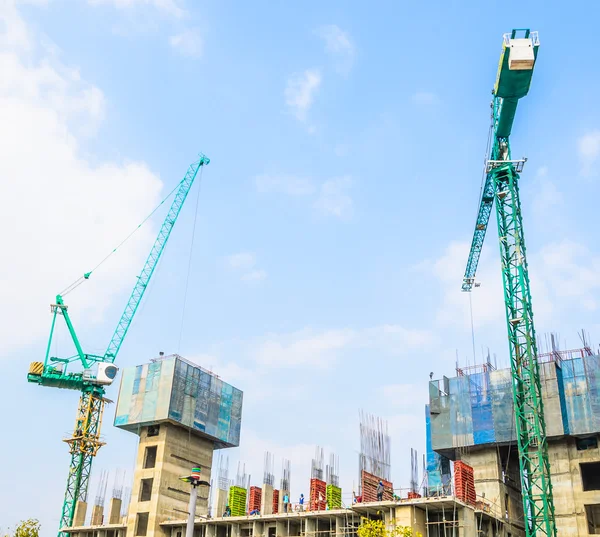 Construção de gruas — Fotografia de Stock