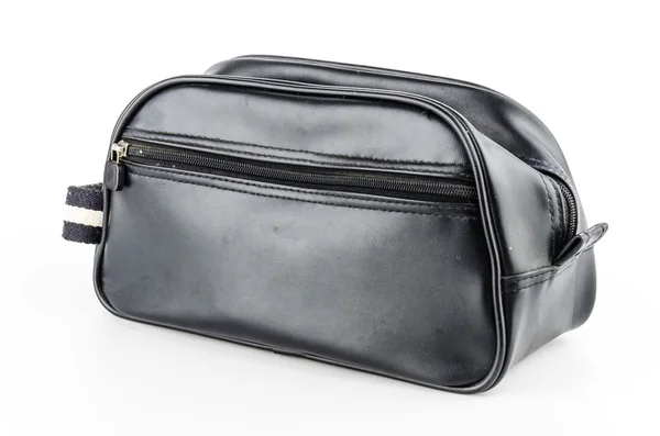 Black leather handbag — Stock Photo, Image