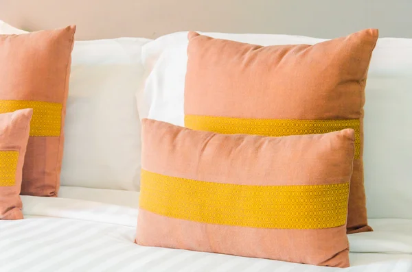 Pillows on the bed — Stock Photo, Image