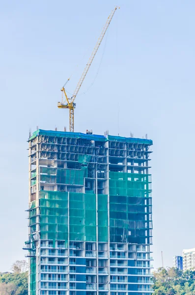 Obra de construcción de grúas — Foto de Stock