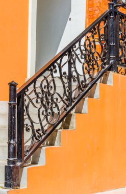 Staircase brick wall