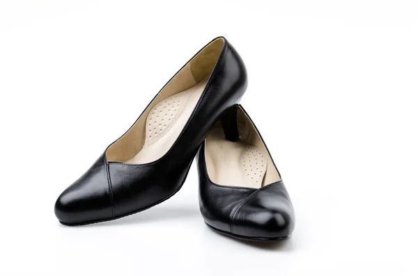 Leather black shoes — Stock Photo, Image