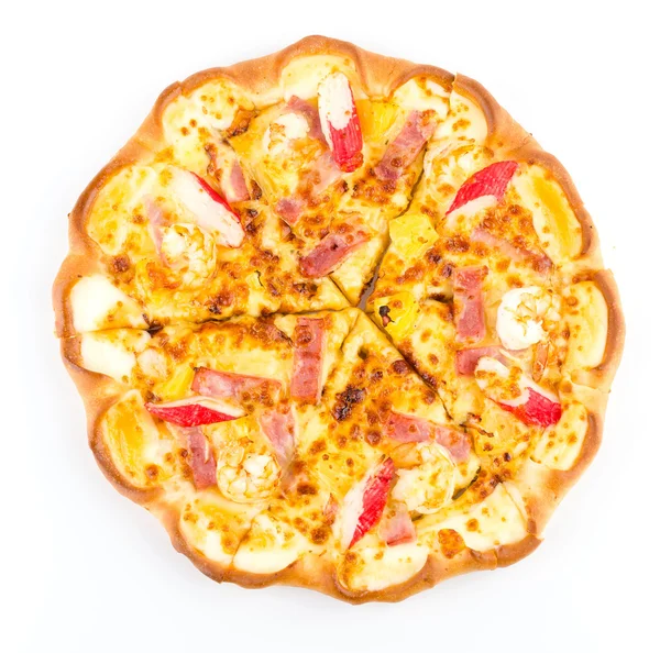 Pizza sobre blanco — Foto de Stock