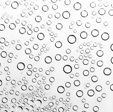 siyah ve beyaz olarak su damlaları