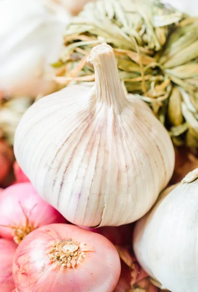 Garlic with onion — Stock Photo, Image