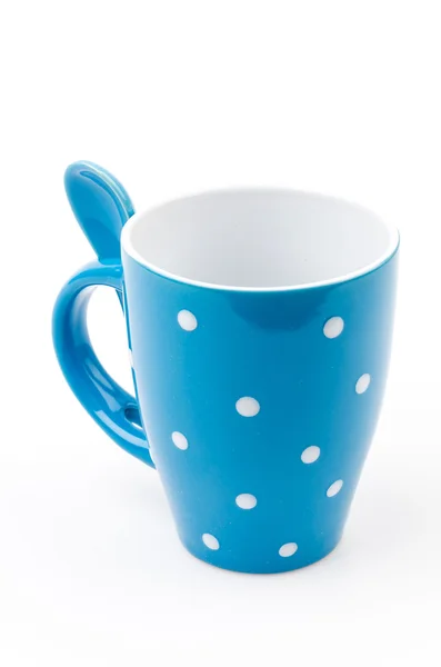 Polka mug cup isolated white background — Stock Photo, Image