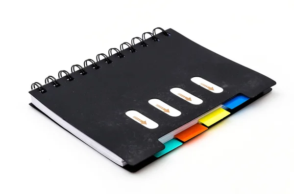 Notebook preto isolado — Fotografia de Stock