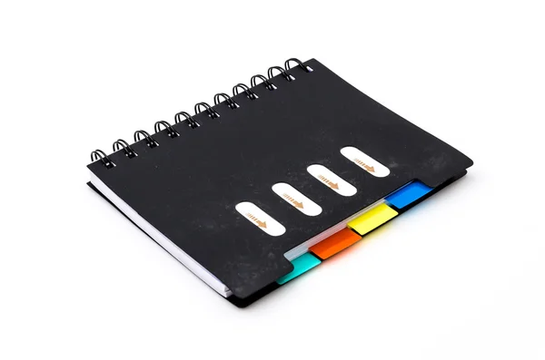 Siyah notebook izole — Stok fotoğraf