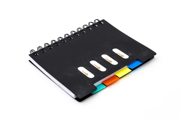 Notebook preto isolado — Fotografia de Stock