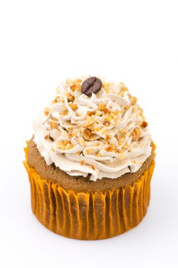 kahve kek izole beyaz arka plan