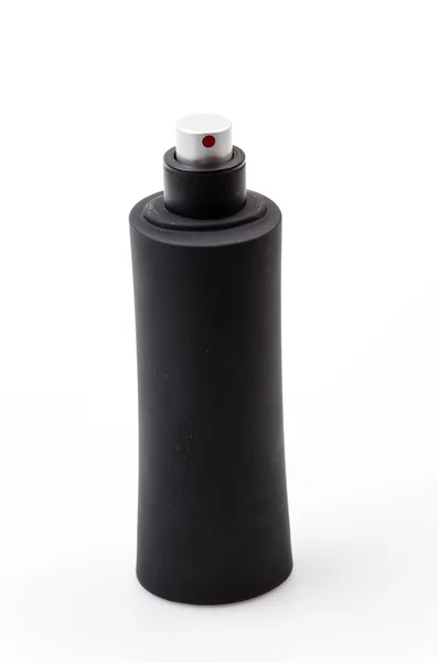 Black bottle perfume — Stock Photo, Image