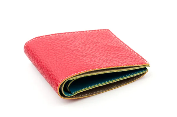 Red leather wallet — Stock Photo, Image