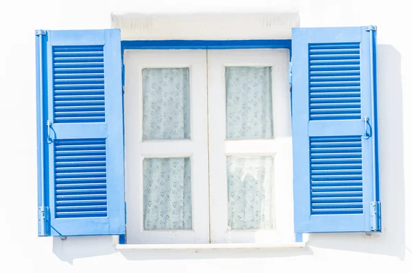 Griechisches Fenster im Santorini-Stil — Stockfoto