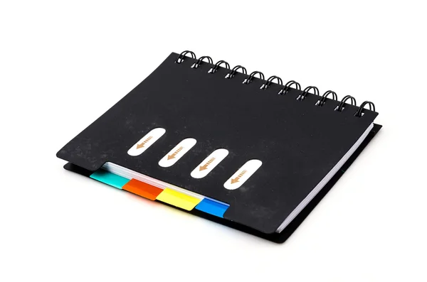 Siyah notebook izole — Stok fotoğraf