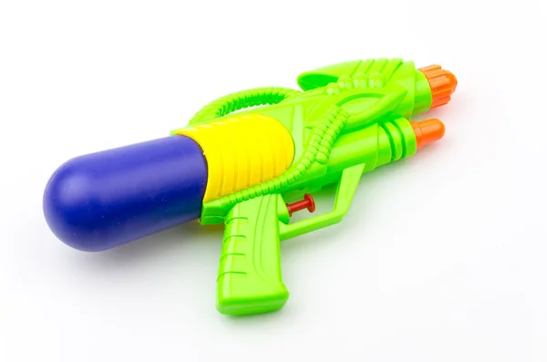 Pistola de juguete de agua aislado fondo blanco — Foto de Stock