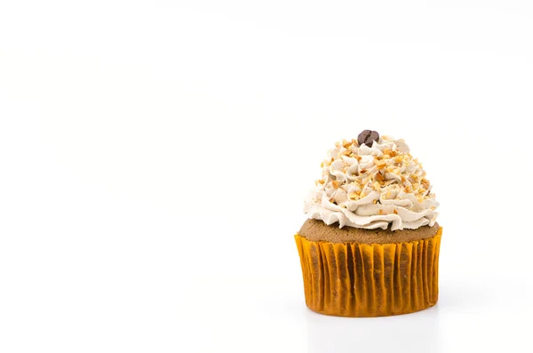 Café cupcake isolado fundo branco — Fotografia de Stock