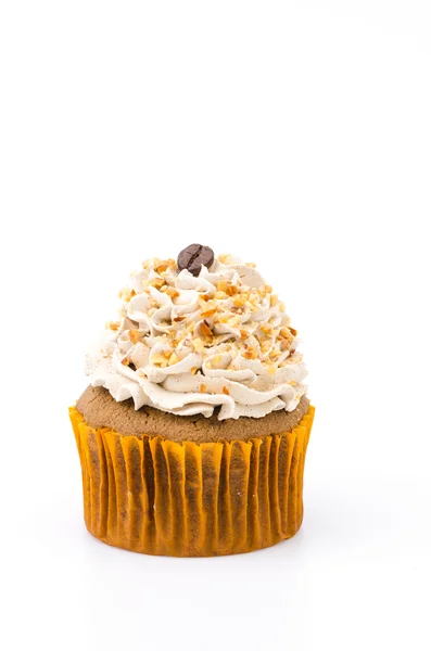 Kaffee Cupcake isoliert weißen Hintergrund — Stockfoto