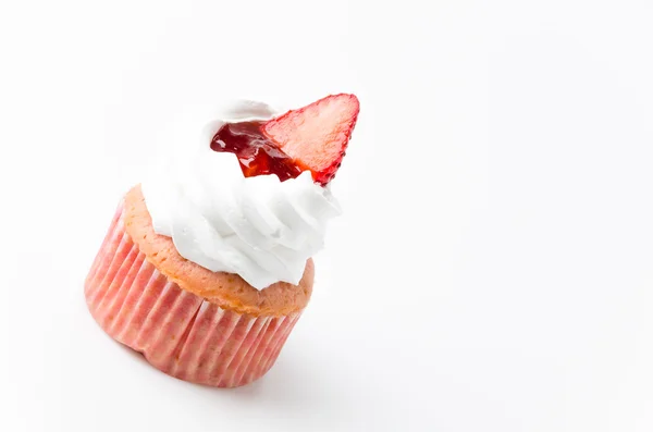 Cupcake jordgubb — Stockfoto