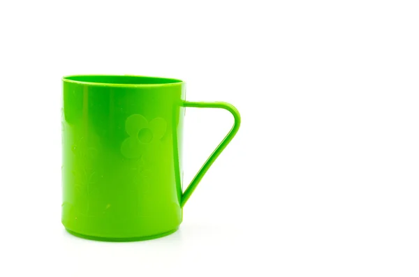 Пластикова чашка ізольований білий фон — стокове фото