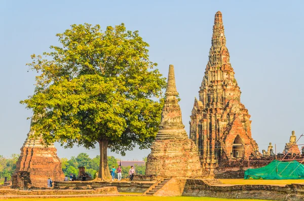 Wat chai watthanaram chrám v ayutthaya Thajsko — Stock fotografie