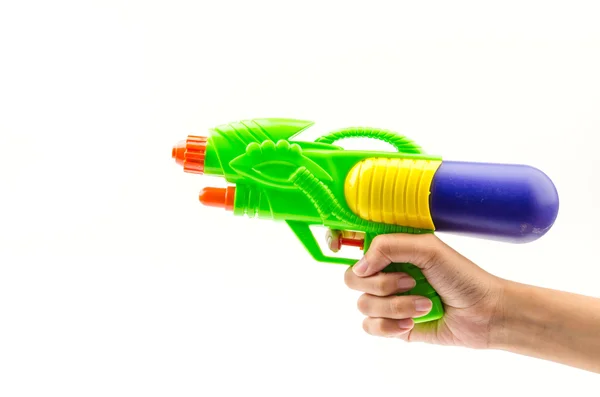 Gun brinquedo de água isolado fundo branco — Fotografia de Stock