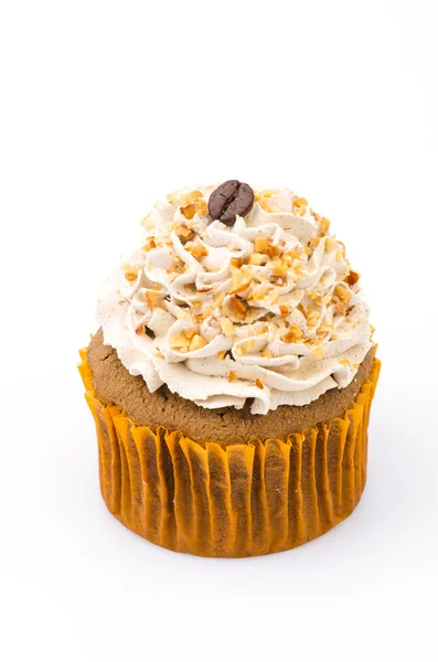 Kaffee Cupcake isoliert weißen Hintergrund — Stockfoto