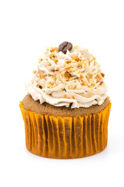 kahve kek izole beyaz arka plan