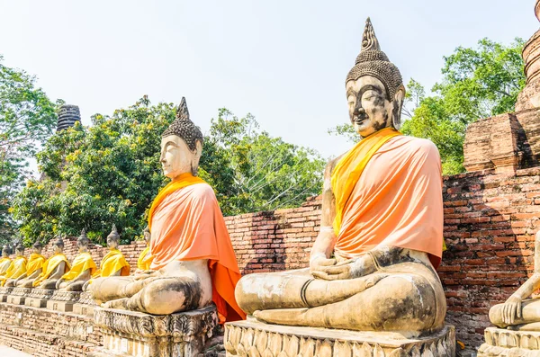 Wat Yai Chaimongkol templo em Ayutthaya Tailândia — Fotografia de Stock