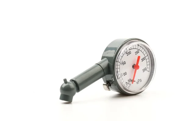 Tire pressure gauge isolated white background — Stock Photo, Image