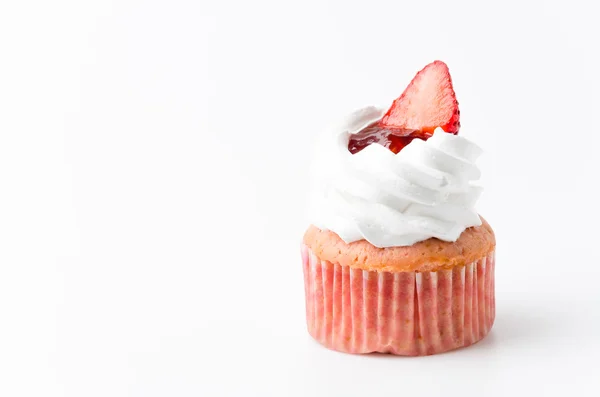 Cupcake jordgubb — Stockfoto