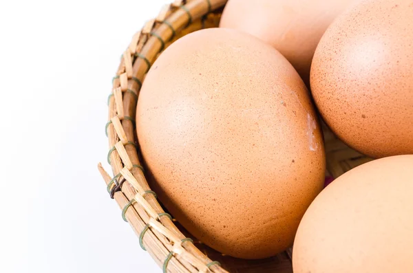 Egg in basket — Stock Photo, Image
