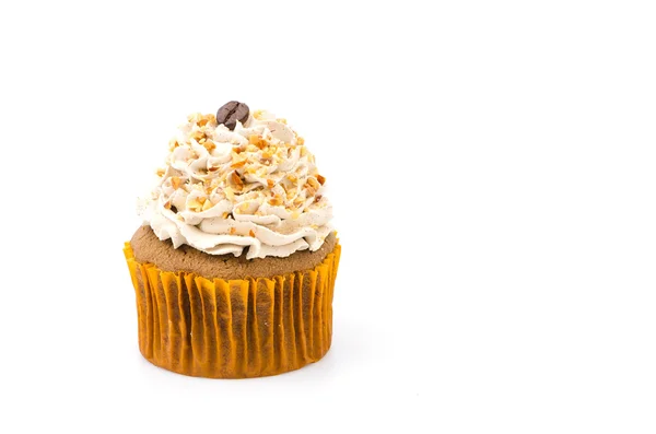 Café cupcake aislado fondo blanco —  Fotos de Stock