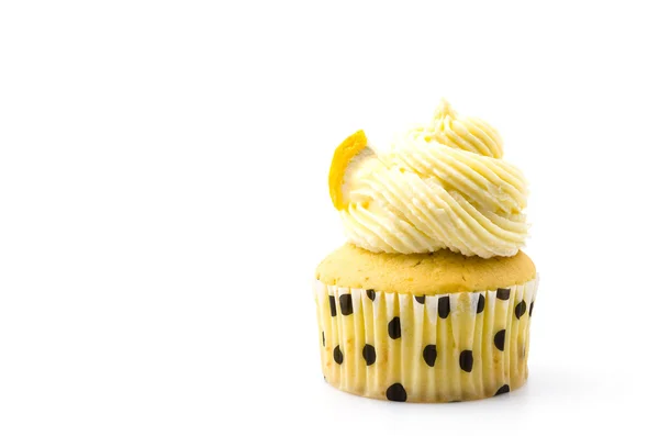 Limon cupcakes izole beyaz arka plan — Stok fotoğraf