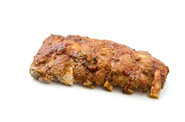 Barbekü domuz eti izole beyaz arka kaburgalar — Stok fotoğraf