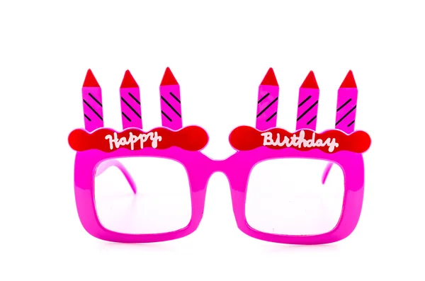 Alles Gute zum Geburtstag Sonnenbrille isoliert weißen Hintergrund — Stockfoto