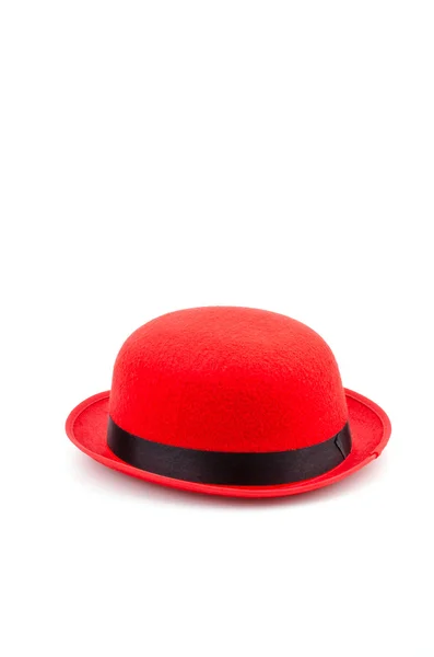 顶红色的帽子，孤立的白色背景 — 图库照片