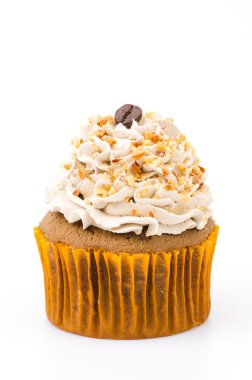 kahve kek izole beyaz arka plan