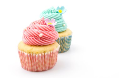 vanilyalı kek izole beyaz arka plan