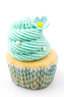 vanilyalı kek izole beyaz arka plan