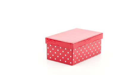 izole kırmızı bir kutu beyaz arka plan