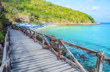 Koh Larne beach Adası'nda pattaya Tayland