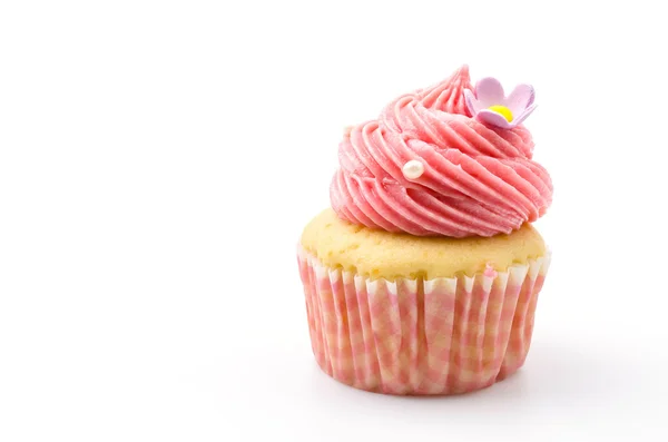 Vanille cupcakes geïsoleerde witte achtergrond — Stockfoto