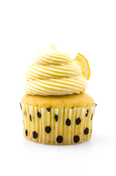 Lemon cupcakes isolated white background — Stock Photo, Image